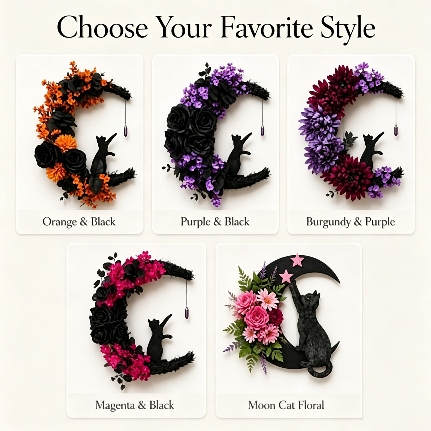Handmade Halloween Cat Wreath