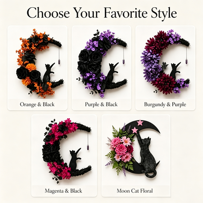 Handmade Halloween Cat Wreath