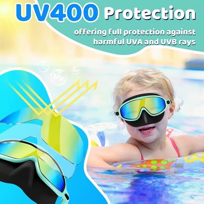🏊‍♀️-HD children's large frame waterproof and anti-fog swimming goggles
