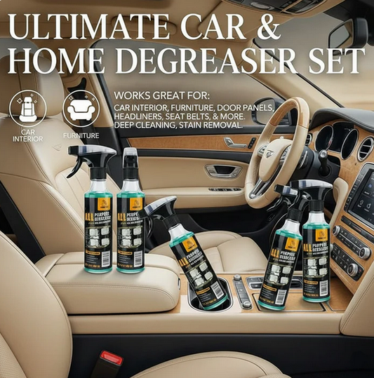 All-Purpose Degreaser Cleaner, Heavy-Duty Stain Remover Spray for Car Interior & Home, Lemon Scent 120ml Kit