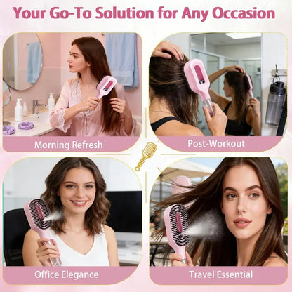 2026 new spray comb, double teeth design for scalp massage, styling comb, Hair brush for curly hair, anti-static, can be equipped with water or essential oil for hair care, salon hairdressing tools, Suitable for curly/straight hair