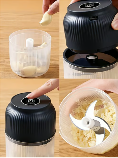 One Touch Electric Garlic Chopper Multi-Function Mini Food Processor
