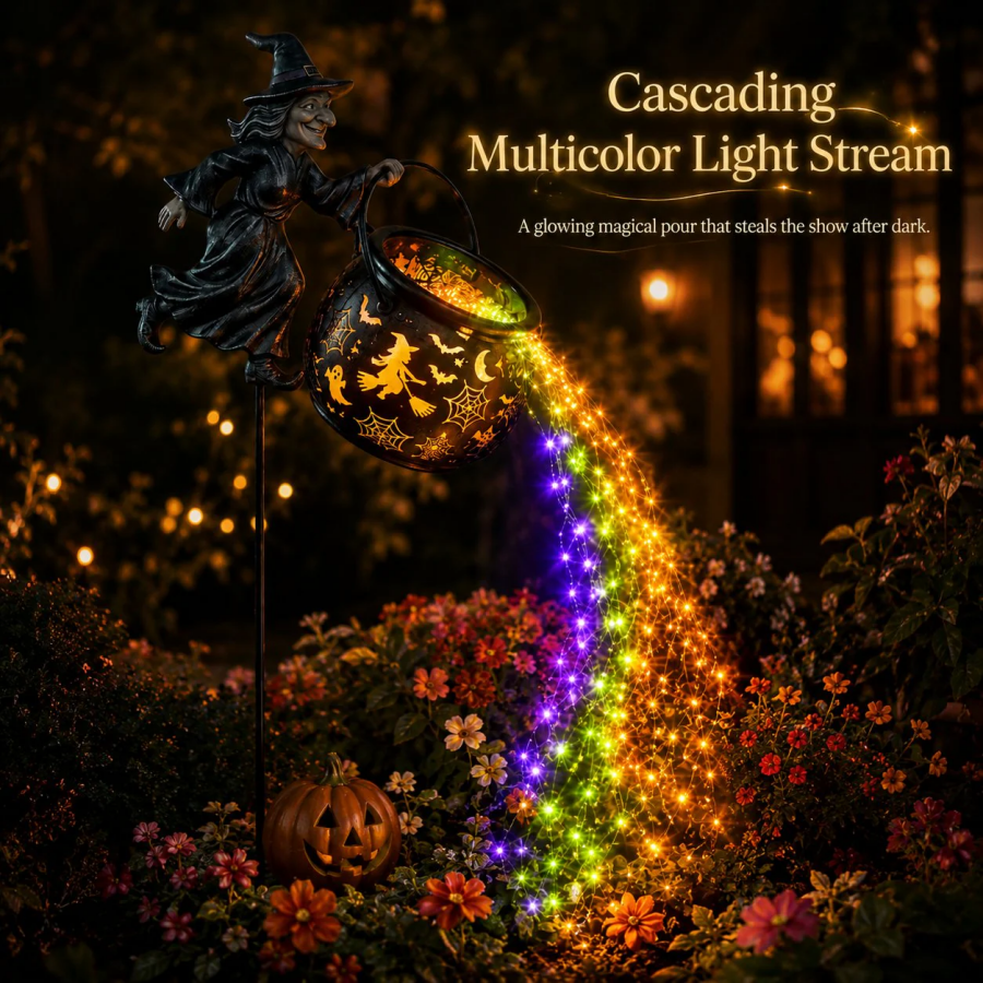 5K+ people purchased it over the past week.🧙‍♀Halloween Witch Cauldron Garden Light🎃✨