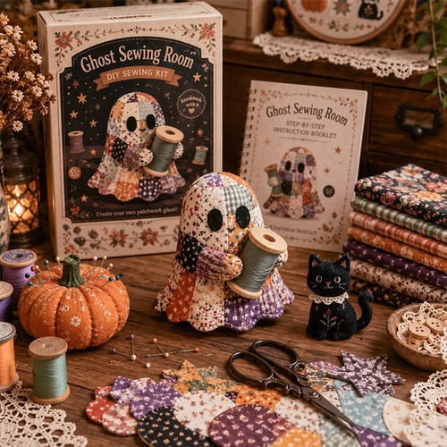 🔥Halloween Early Bird Sale🎃Little Ghost's Cozy Halloween DIY Patchwork Kit