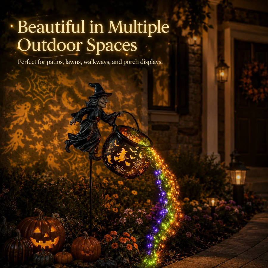 5K+ people purchased it over the past week.🧙‍♀Halloween Witch Cauldron Garden Light🎃✨