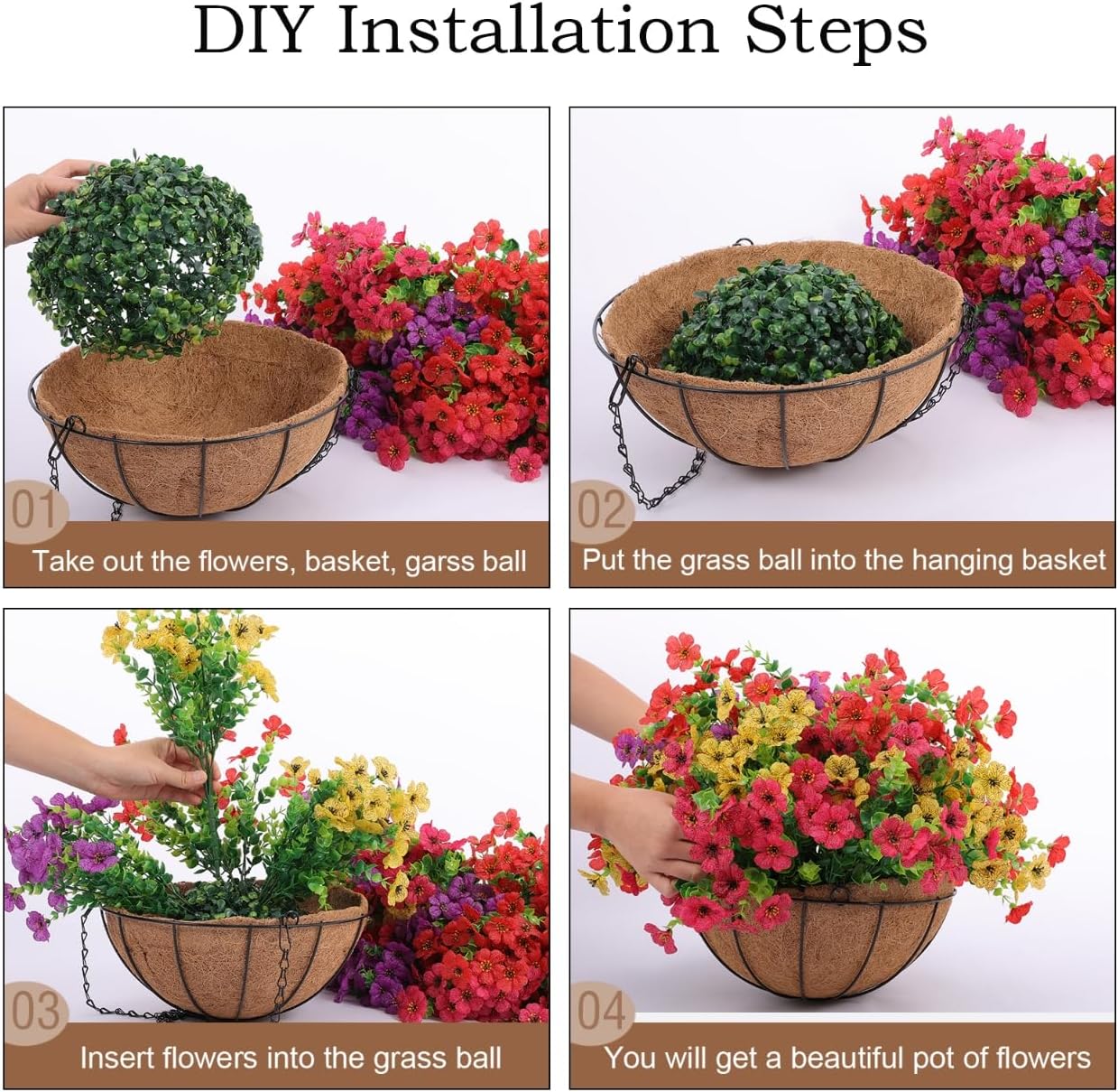 🔥Last Day Each Only $4.99🔥UV Resistant Look Real Colorful Spring Flowers
