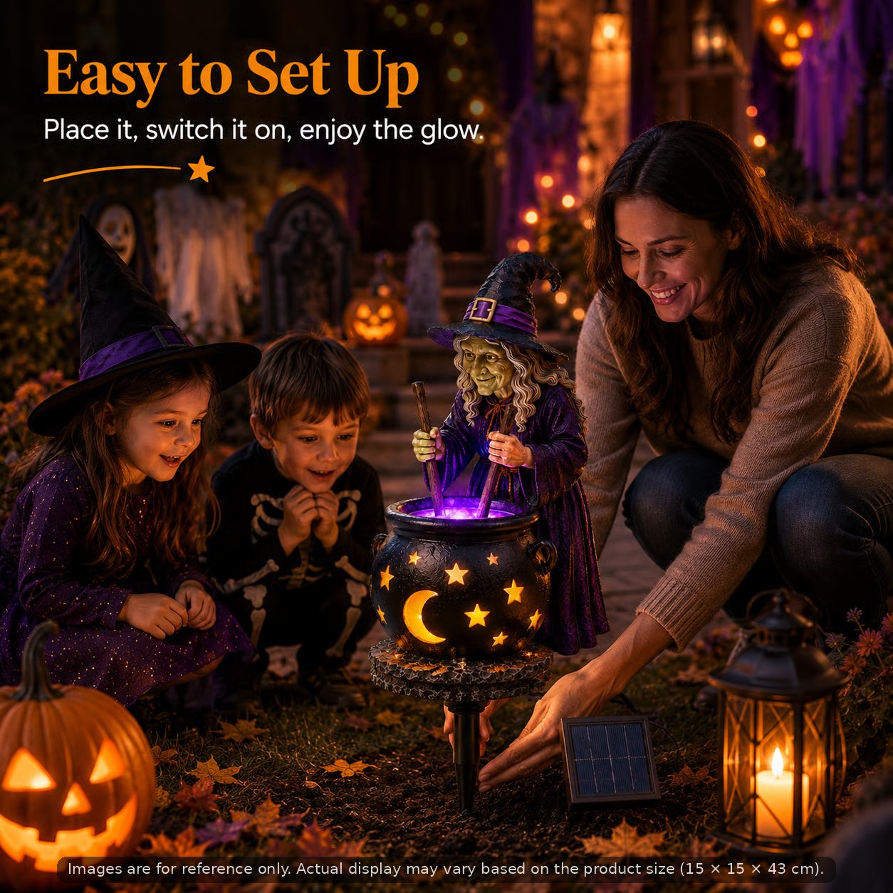 ☀️🔮Solar Witch Cauldron Garden Light – Glowing Halloween Yard Decor