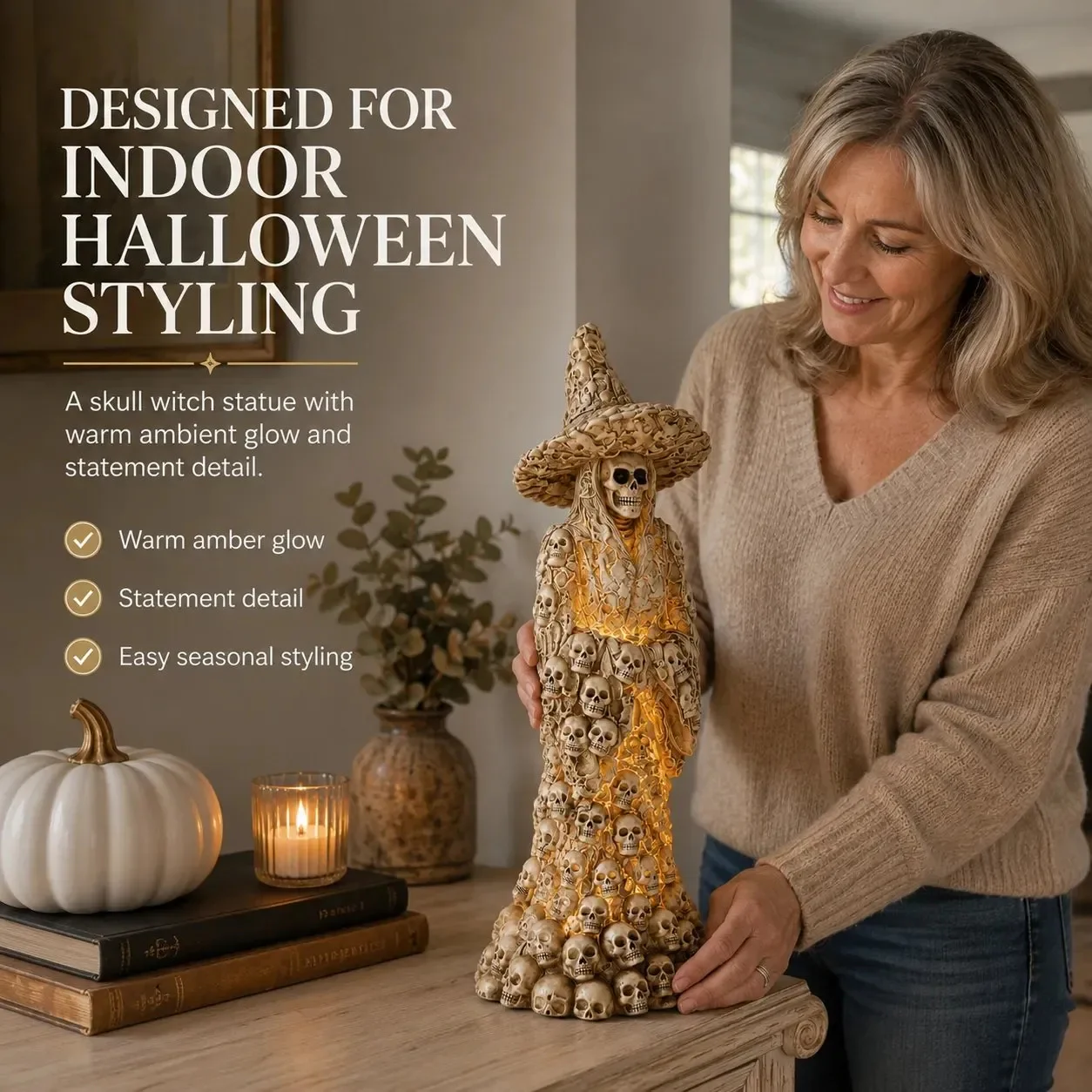 🔥Halloween Early Bird Sale🎃Skeleton Witch Ornament