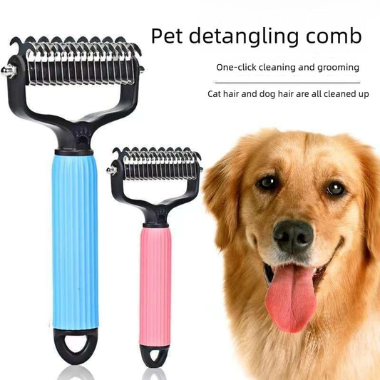 Double Sided Dog Detangling Comb for Shedding and Matted Hair