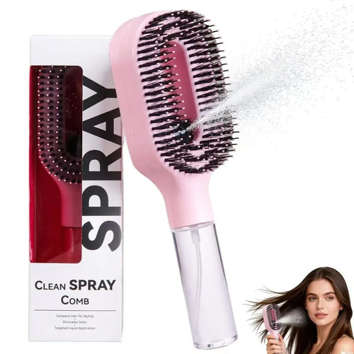 2026 new spray comb, double teeth design for scalp massage, styling comb, Hair brush for curly hair, anti-static, can be equipped with water or essential oil for hair care, salon hairdressing tools, Suitable for curly/straight hair