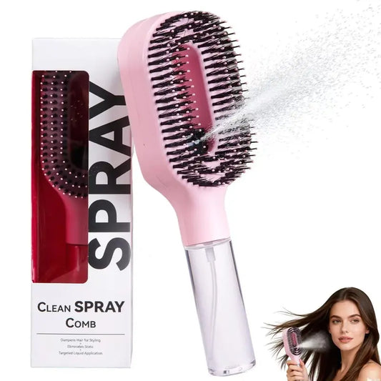 2026 new spray comb, double teeth design for scalp massage, styling comb, Hair brush for curly hair, anti-static, can be equipped with water or essential oil for hair care, salon hairdressing tools, Suitable for curly/straight hair