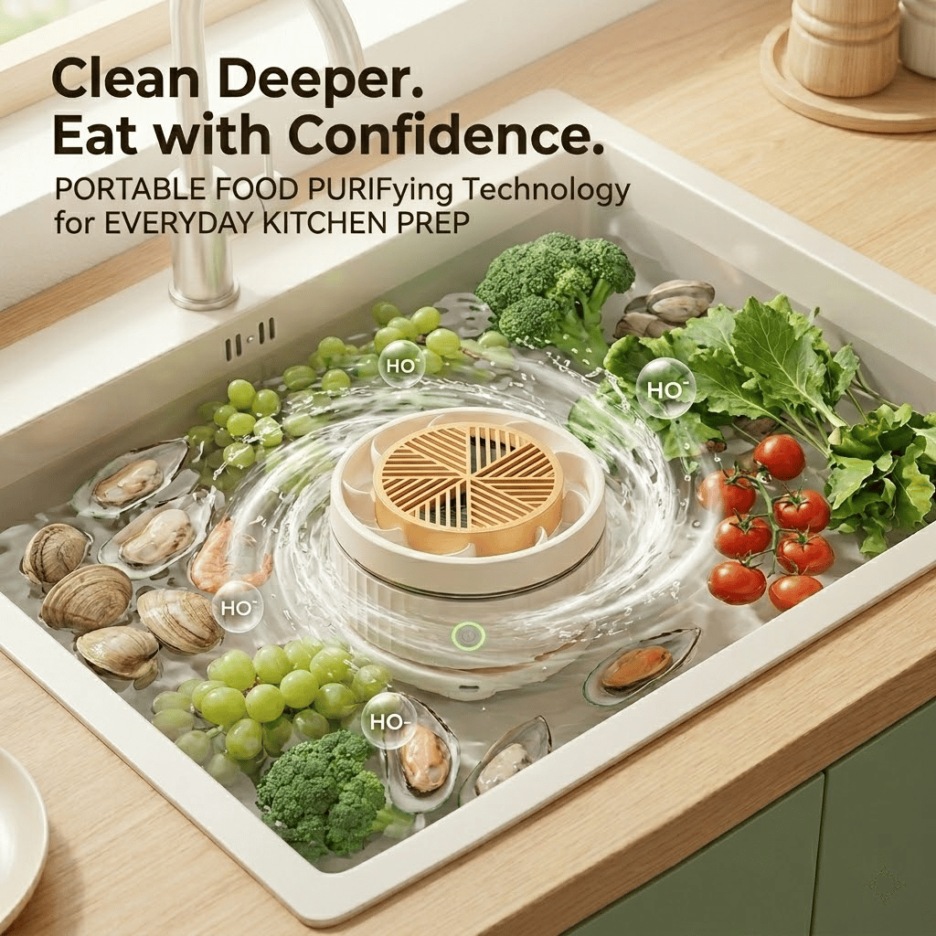Multi-Function Food Purifier - Removes bacteria, pesticide residues, hormones, antibiotics, and heavy metals