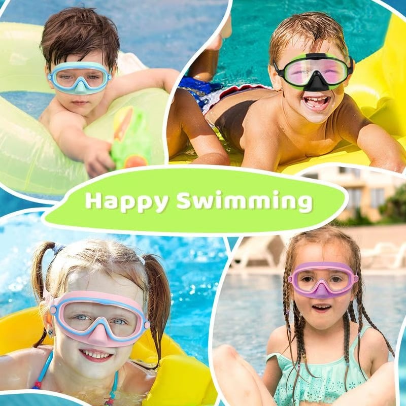 🏊‍♀️-HD children's large frame waterproof and anti-fog swimming goggles