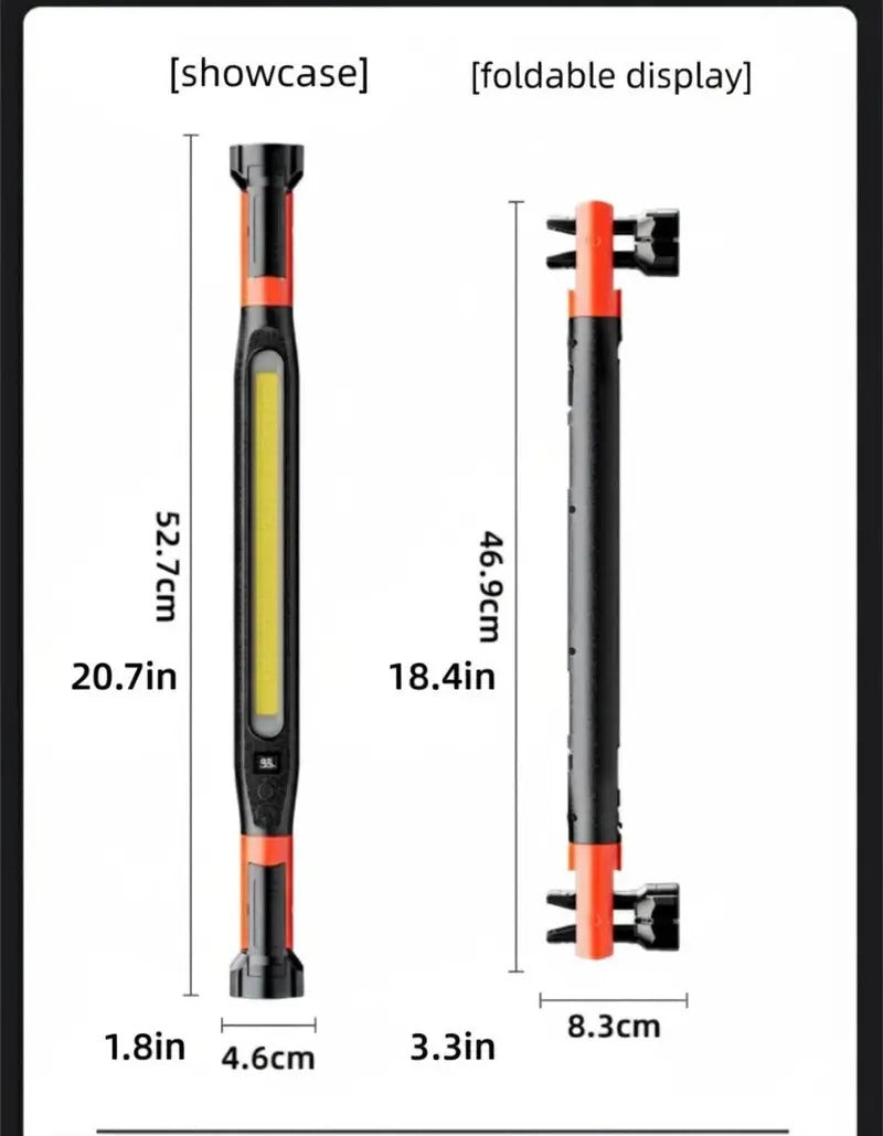 Magnetic COB Work Light | USB Rechargeable Auto Repair Light with Hook & Clip