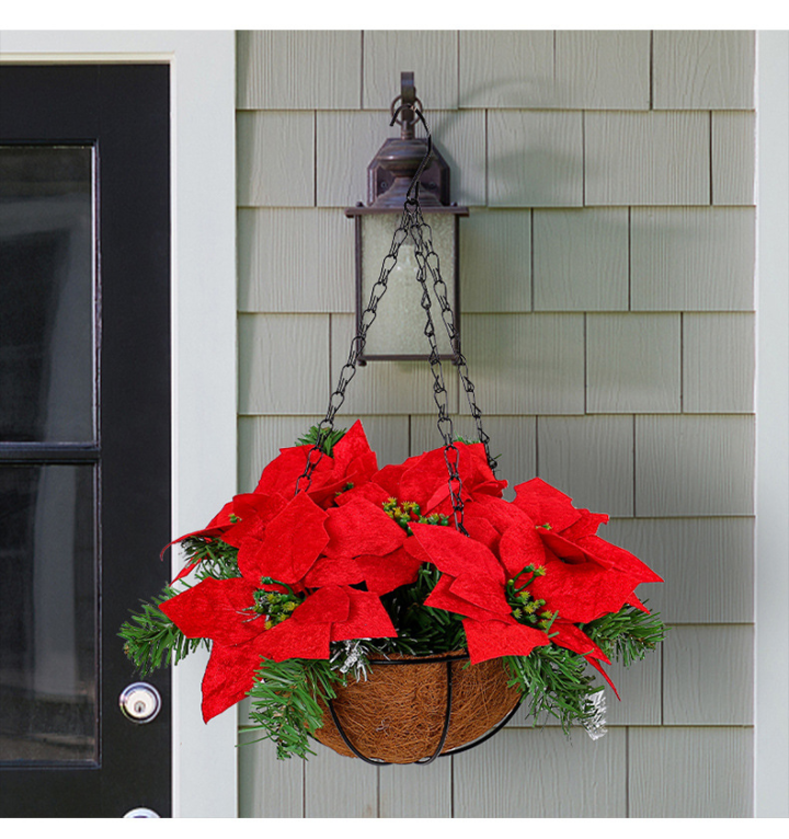 🔥HOT SALE✨ Artificial Christmas Flowers Hanging Poinsettias