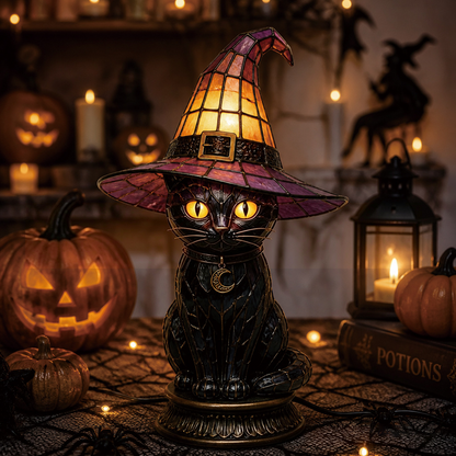 🔥 50% OFF——Magical Black Cat Witch Lamp 🐈‍⬛✨