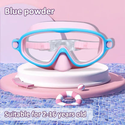 🏊‍♀️-HD children's large frame waterproof and anti-fog swimming goggles