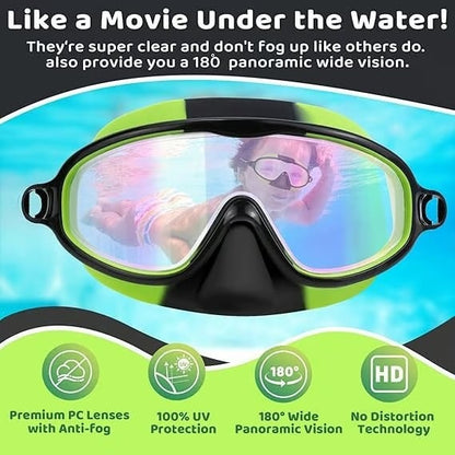 🏊‍♀️-HD children's large frame waterproof and anti-fog swimming goggles