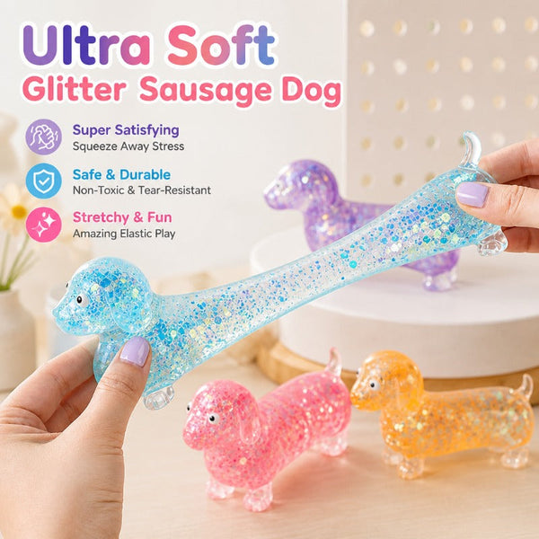 A Shimmering, Cuddly Dachshund Slow-rebound Stress-relieving Toy.