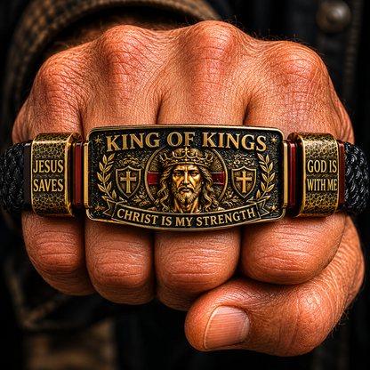 King Of Kings Faith Bracelet – Adjustable Christian Wristband Gift