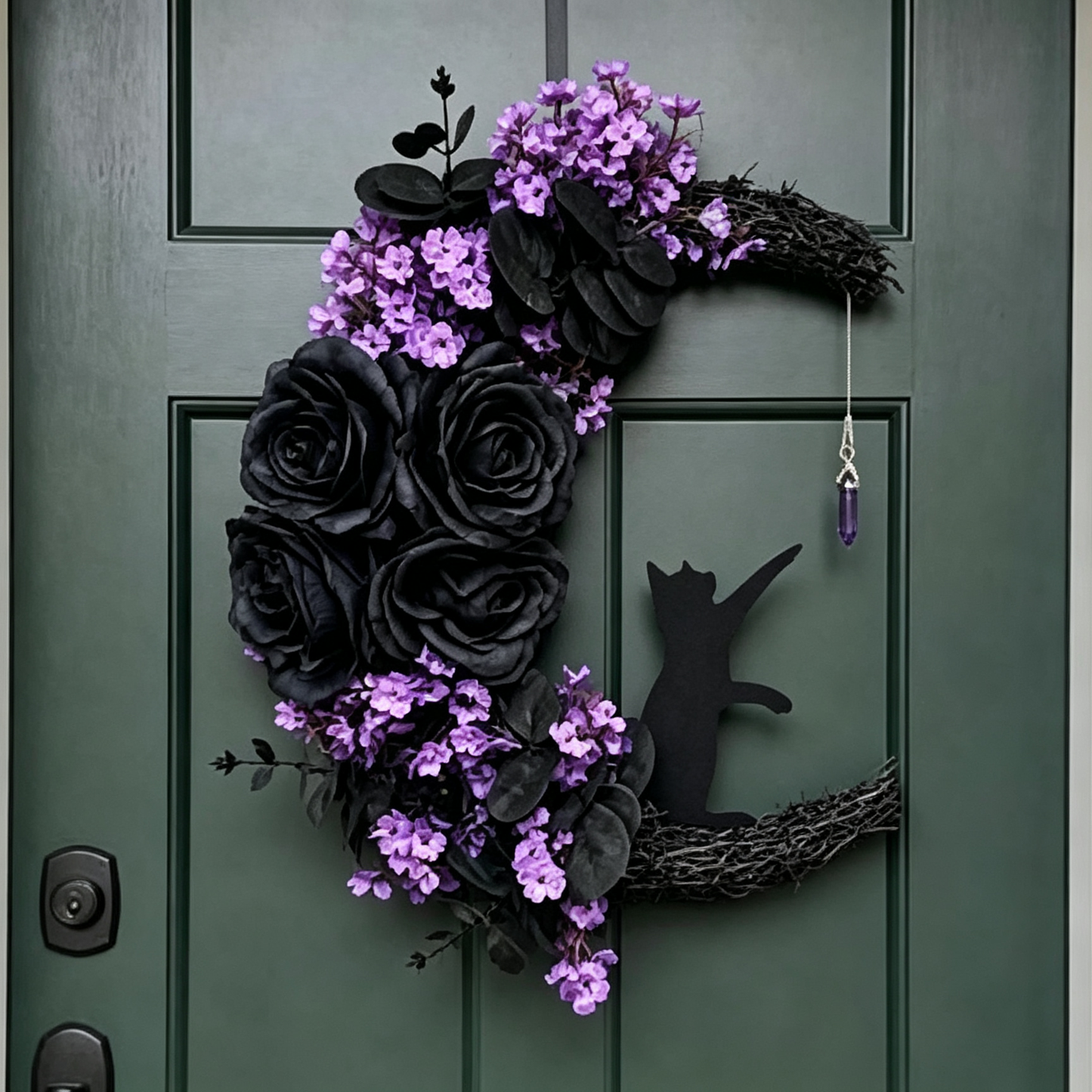 Handmade Halloween Cat Wreath