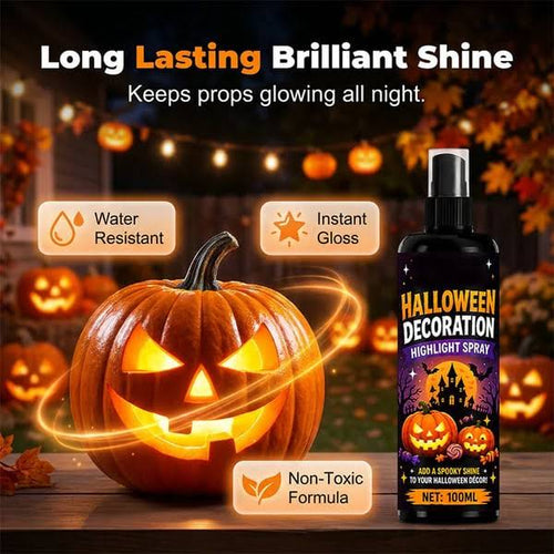 Halloween Highlight Shine Spray, Waterproof Gloss Spray for Pumpkin Decor