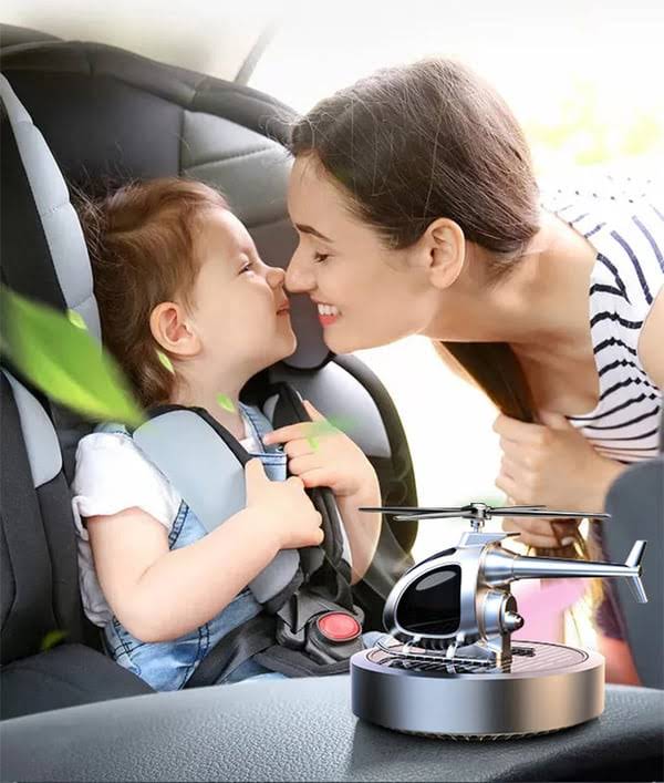 Solar-Powered Rotating Car Air Freshener (Airplane Design)
