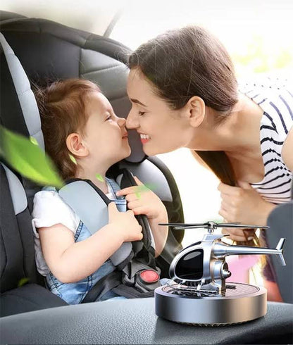Solar-Powered Rotating Car Air Freshener (Airplane Design)