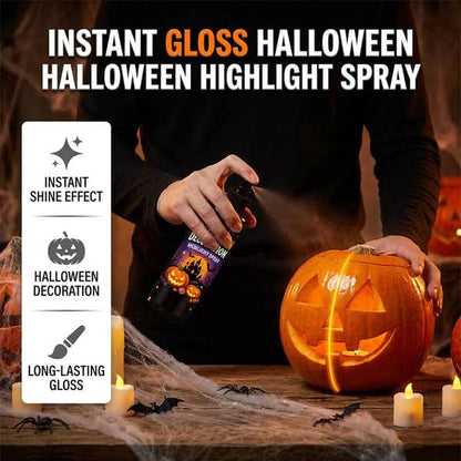 Halloween Highlight Shine Spray, Waterproof Gloss Spray for Pumpkin Decor
