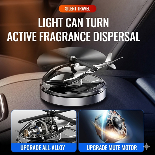 Solar-Powered Rotating Car Air Freshener (Airplane Design)