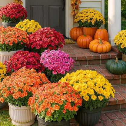 💐2026 Spring Hot Sale💥- Artificial Outdoor Sunset Mums Flowers - UV resistant, Waterproof, Windproof