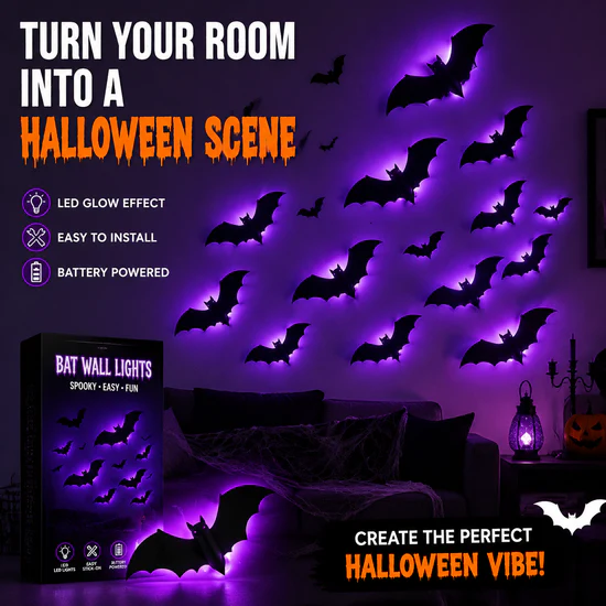💥💥🦇Halloween 3D Lighted Bats