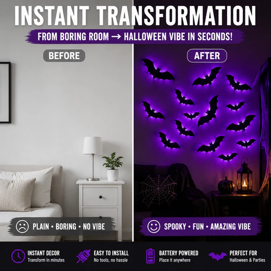 💥💥🦇Halloween 3D Lighted Bats