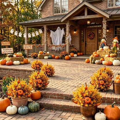 🔥Hot Sale 50% OFF🔥Halloween-themed artificial eucalyptus pumpkin floor tree for indoor and outdoor decoration
