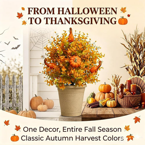 🔥Hot Sale 50% OFF🔥Halloween-themed artificial eucalyptus pumpkin floor tree for indoor and outdoor decoration