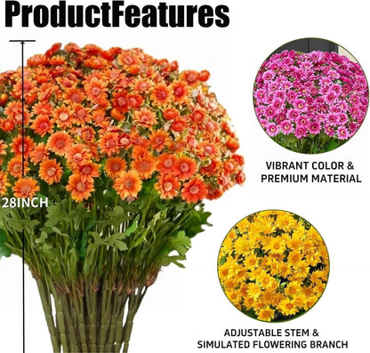💐2026 Spring Hot Sale💥- Artificial Outdoor Sunset Mums Flowers - UV resistant, Waterproof, Windproof