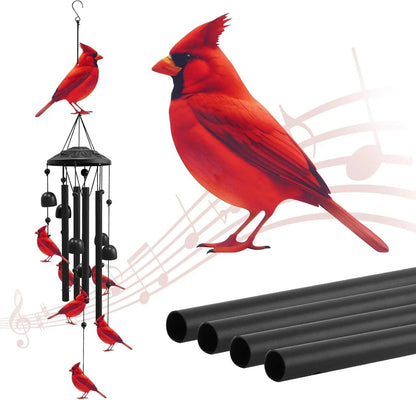 Vintage Colorful Hummingbird Wind Chime with Metal Tubes and Bells