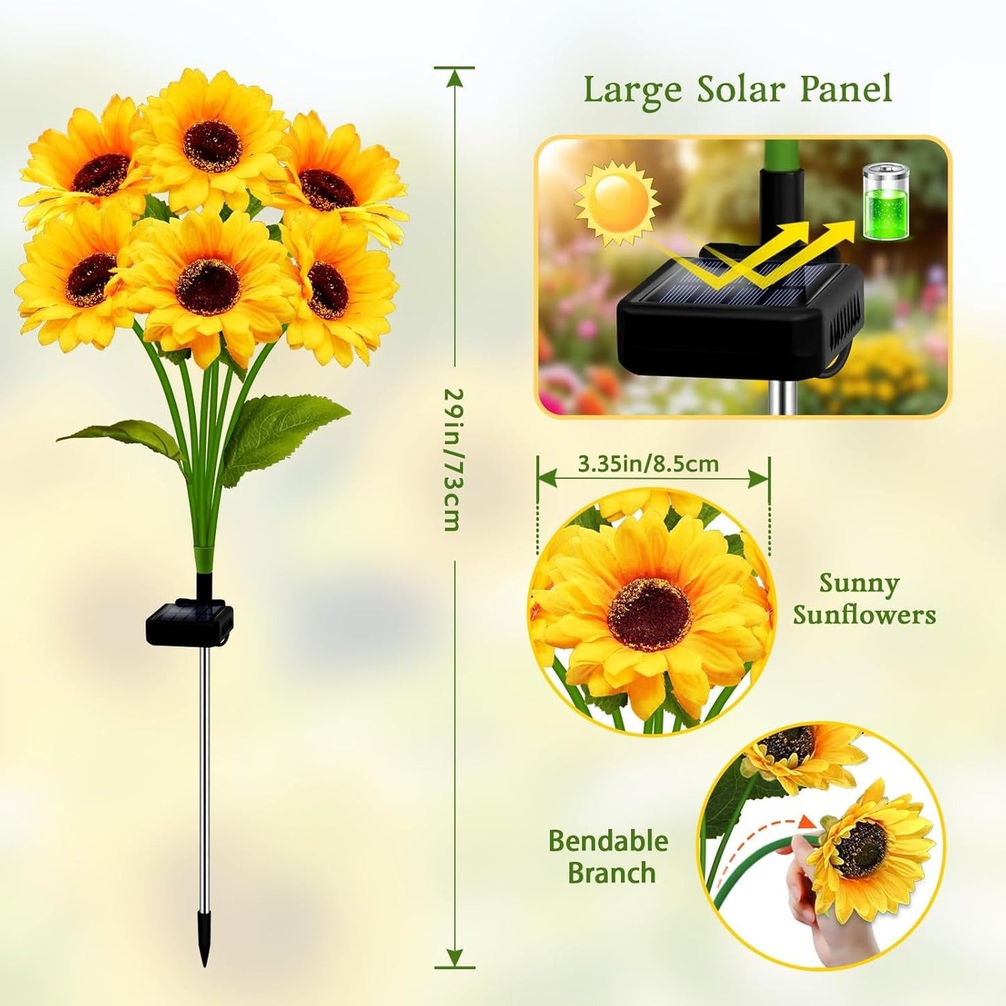 ⚡LAST DAY 50% OFF💡 Sunflower Solar Lights Outdoor Decor💡