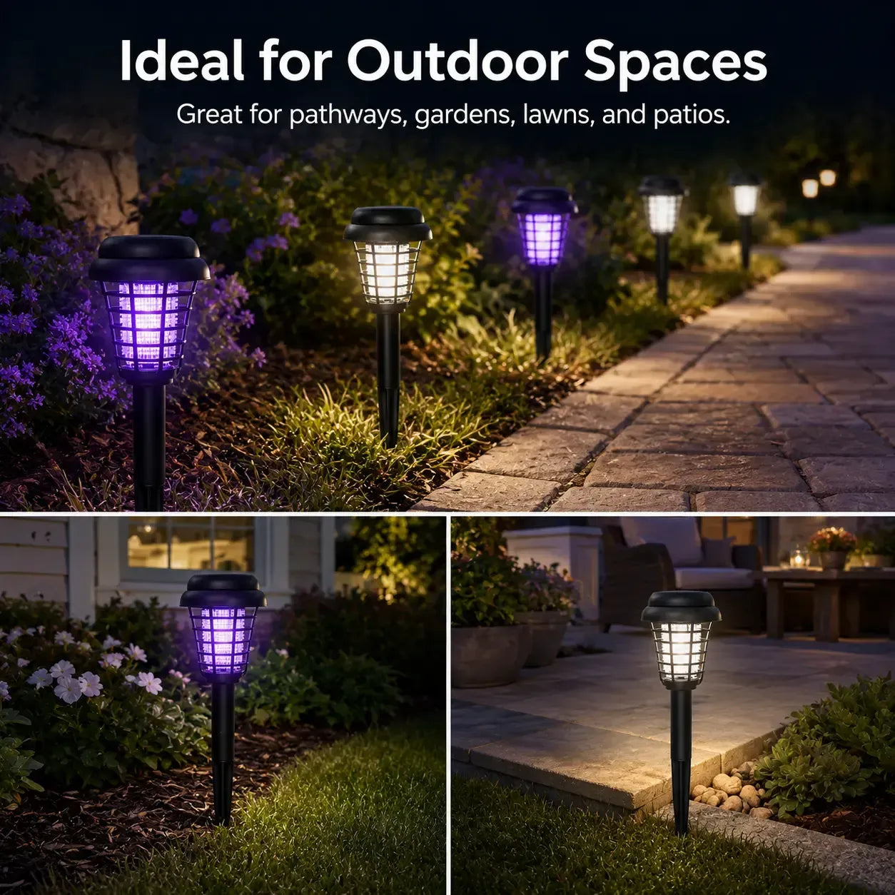 Solar-Powered Mosquito Killer Lamp-Outdoor Solar LED Mosquito Killer Garden Lamp