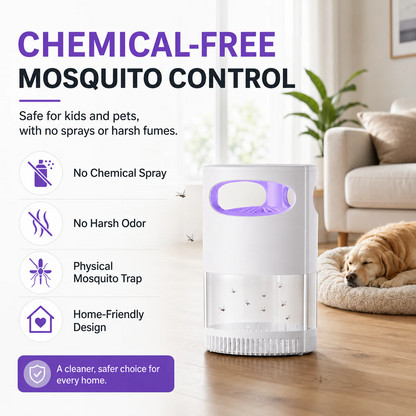 Indoor Insect Trap with Light and Suction Non Zapper Flying Bug Catcher for Mosquitoes Fruit Flies Gnats and Moths Includes One 18650 Rechargeable Lithium Battery