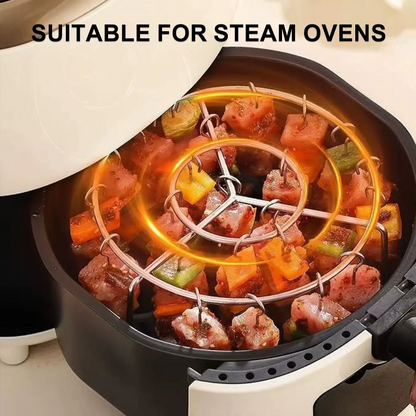 50% OFF!🔥Air Fryer Skewer Rack Set with 24 Skewers 🌭🍢Perfect Sync-Cooked BBQ&Air Fry Meals