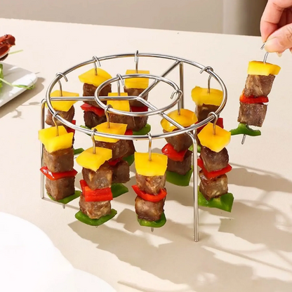 50% OFF!🔥Air Fryer Skewer Rack Set with 24 Skewers 🌭🍢Perfect Sync-Cooked BBQ&Air Fry Meals
