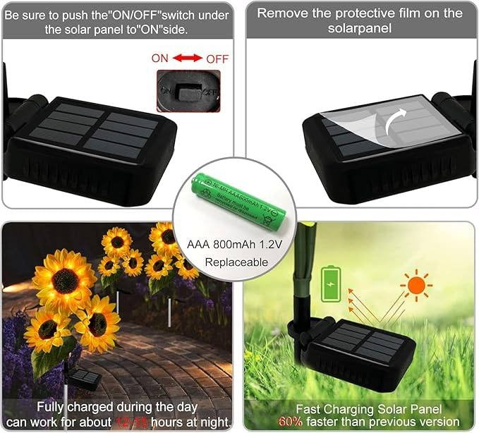⚡LAST DAY 50% OFF💡 Sunflower Solar Lights Outdoor Decor💡