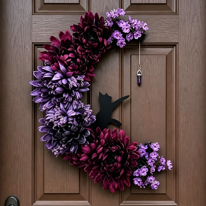 Handmade Halloween Cat Wreath