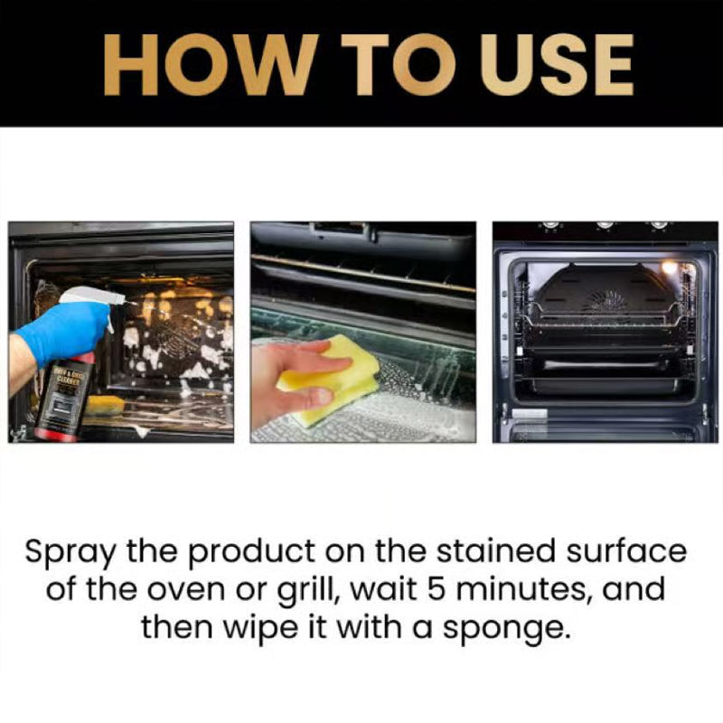 ✨ Oven & Grill Cleaner Spray – Dissolves Grease in 5 Mins, No Scrubbing & Eliminates Odors