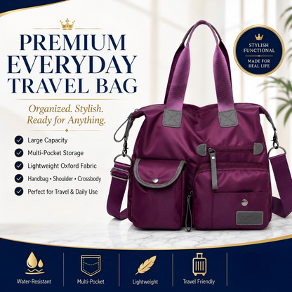 💞50K+ SOLD!👜Large Waterproof Tote Bag – Spacious main compartment, multiple pockets & 3 carrying ways. Lightweight Oxford fabric – perfect for work, shopping & travel! 💪✨
