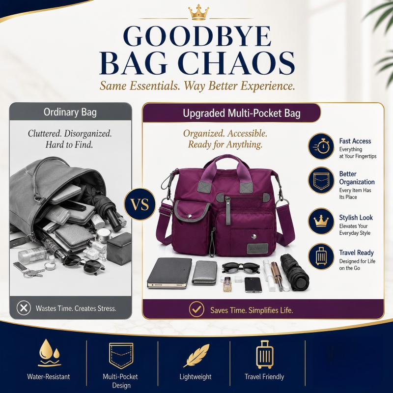 💞50K+ SOLD!👜Large Waterproof Tote Bag – Spacious main compartment, multiple pockets & 3 carrying ways. Lightweight Oxford fabric – perfect for work, shopping & travel! 💪✨