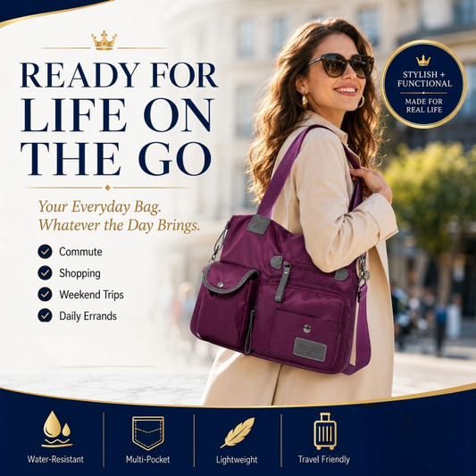 💞50K+ SOLD!👜Large Waterproof Tote Bag – Spacious main compartment, multiple pockets & 3 carrying ways. Lightweight Oxford fabric – perfect for work, shopping & travel! 💪✨