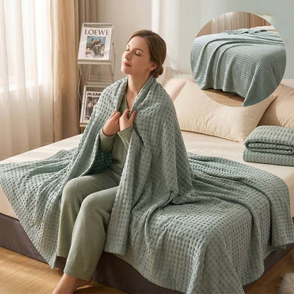 Premium Bamboo-Cotton Waffle Weave Blanket