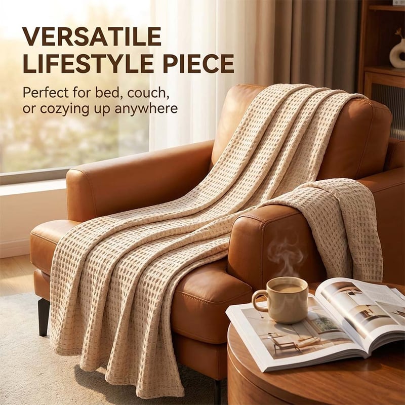 Premium Bamboo-Cotton Waffle Weave Blanket